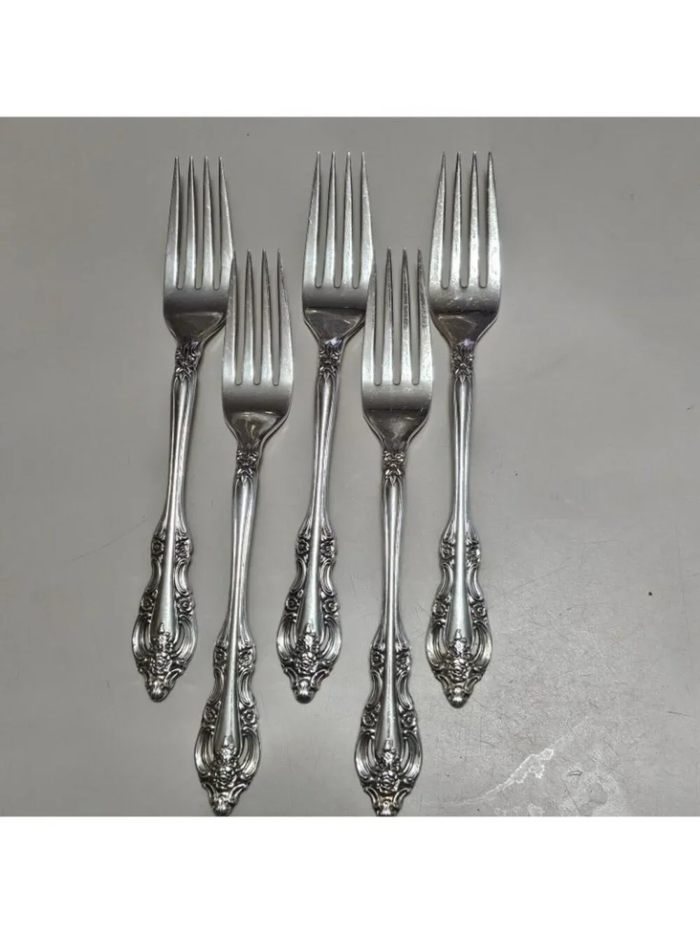 5 Oneida Community SILVER ARTISTRY Dinner Forks 1965 Silverware Flatware 7.5